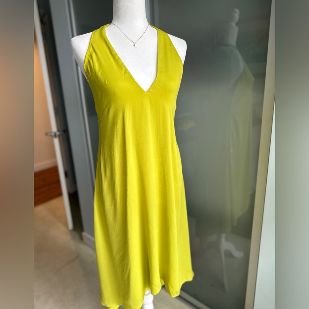 Halston Heritage bright yellow/green dress size 4